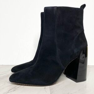 Vince Camuto Enverna Black Suede Heeled Bootie 9 1/2 M
